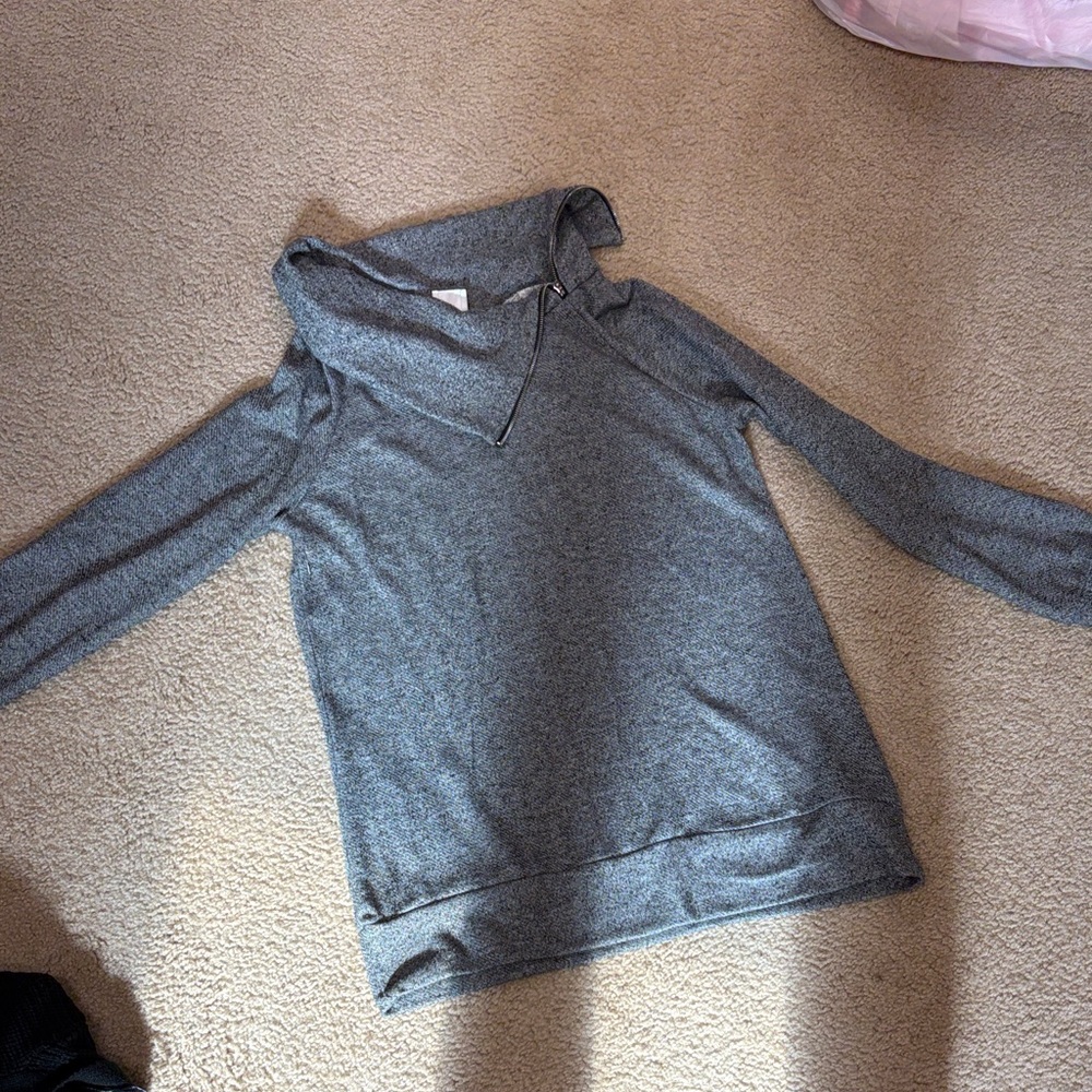 Gray Cowl Neck Sweater